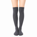 Calze al ginocchio 35-42 in maglia beige con bordo volant stile romantico