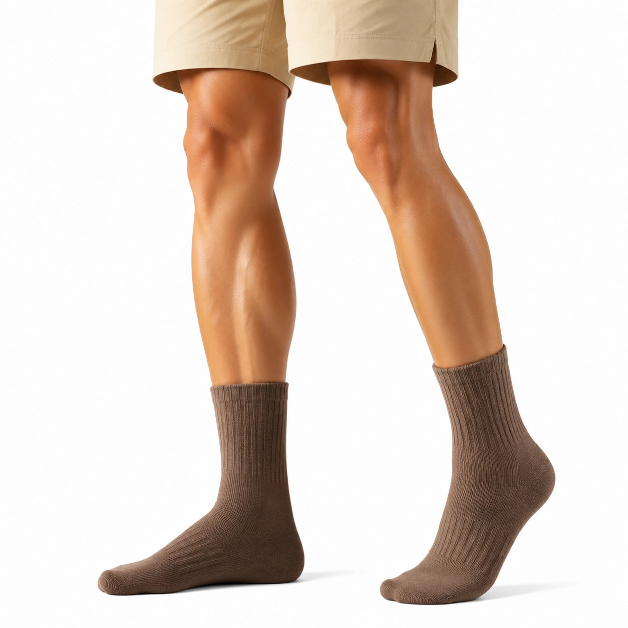 Calze al ginocchio 35-48 in maglia beige con bordo volant stile romantico