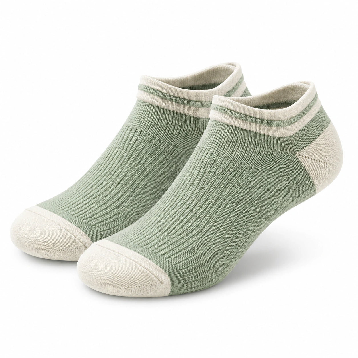 Calze al ginocchio 35-55 in maglia beige con bordo volant stile romantico